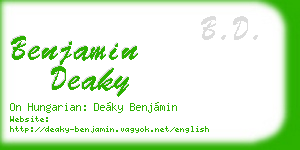 benjamin deaky business card