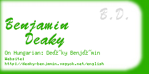 benjamin deaky business card